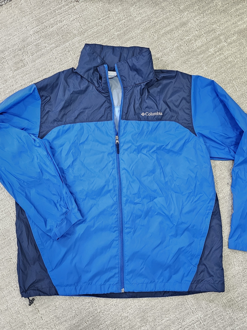 Columbia Men's Blue Two-Tone Windbreaker Jacket Packable
